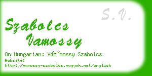 szabolcs vamossy business card